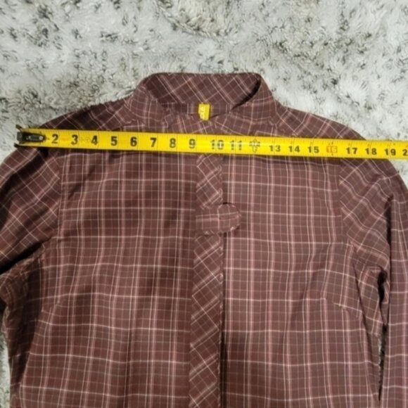 Lole Lighweight Jacket UPF 50+ Zip Brown Plaid Women's Size 10 - Picture 4 of 7